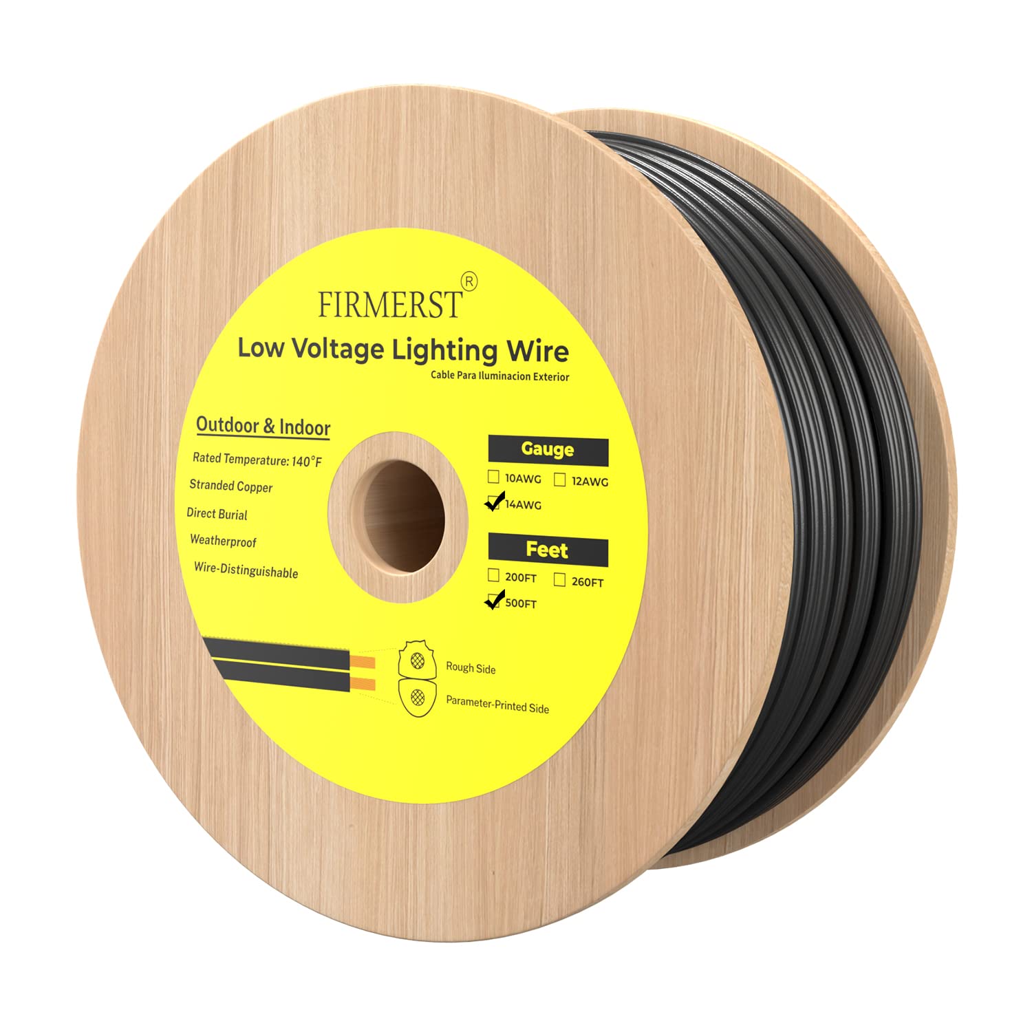 Photo 1 of FIRMERST 14/2 Low Voltage Landscape Wire Outdoor Lighting Cable 500 Feet