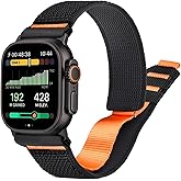 Nylon for Apple Watch Band Compatible with Ultra 3/2/1 49mm, Series 11/10/9/8/7/6/5/4/3/SE, Breathable Nylon Sport Loop Strap Bands for iWatch, 49mm 46mm 45mm 44mm 42mm, Men Women, Midnight Black