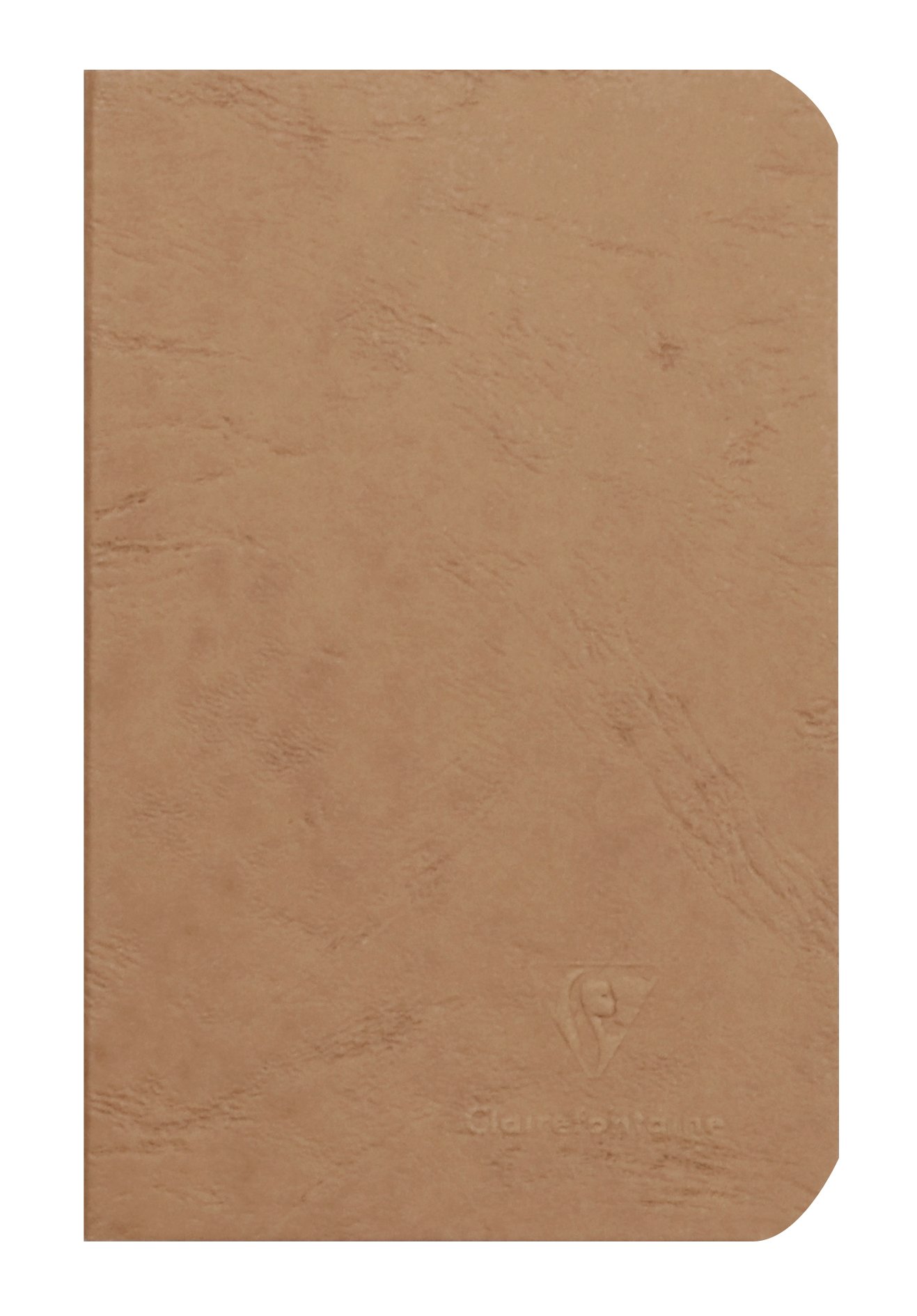 Clairefontaine 73410C - Collection Age Bag Tobacco Stapled Notebook - 9x14 cm - 96 Plain White Pages - 90 g Paper - Grain Leather Glossy Cardboard Cover