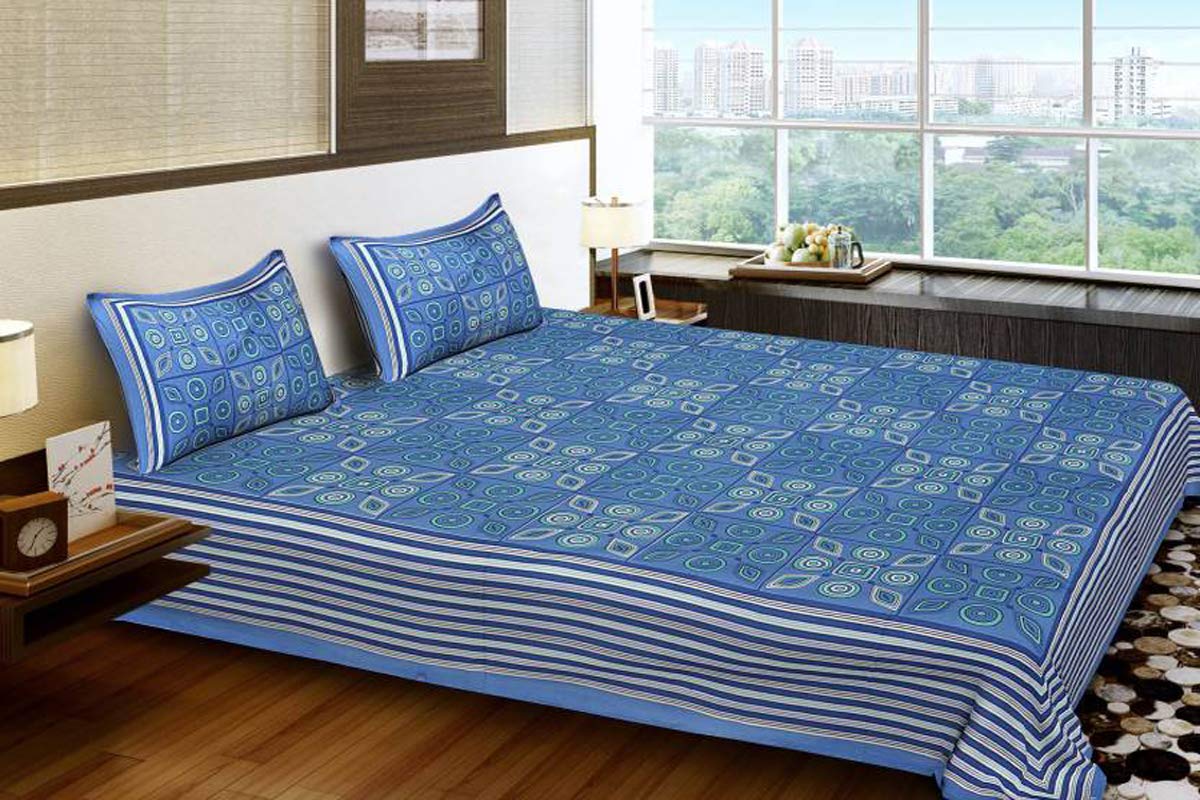 Frionkandy 100 Cotton Abstract Print Quality Double Bed Sheet 2