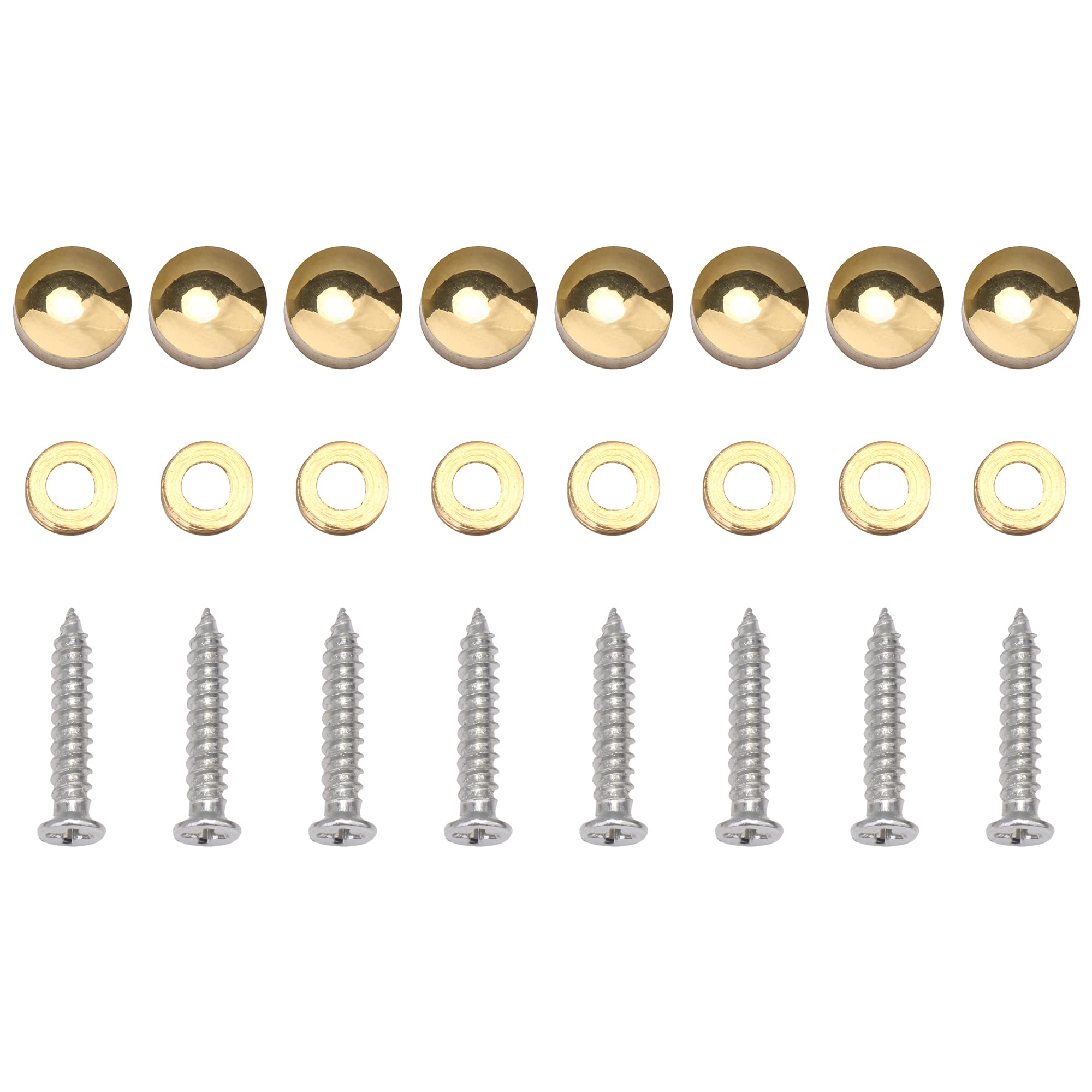 SHANOER 8 Pcs 10mm Dia Brass Mirror Screws with Decorative Cap Cover Nails,Golden Finish(Cap Diameter 9.3mm)