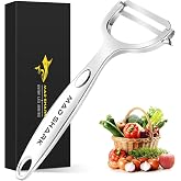 MAD SHARK Vegetable Peeler,Ultra Sharp Y Serrated Blade Peelers for Kitchen | Y Shaped Peeler Rust-proof Stainless Steel,Non-slip Ergonomic Grip,Easy Clean for carrots, potatoes, apples, fruits &amp; veggies