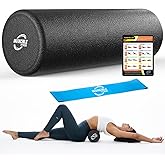 Invincible Fitness 17'' EPP Foam Roller for Deep Tissue Massage – Enhance Recovery, Relieve Pain, and Boost Mobility for a Stronger, Healthier You (Black)