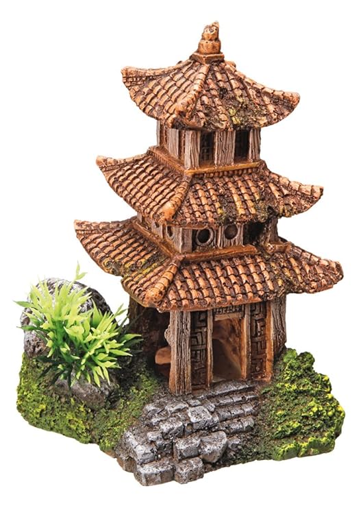 Nobby Aqua Ornaments 'ASIATISCHER TEMPEL' mit Pflanzen 10 x 9 x 14,5 cm