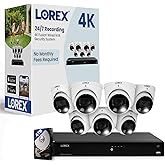 Lorex Fusion 4K 16-Channel 4TB Wired NVR System with Smart Deterrence Dome Security Cameras | Color Night Vision | Smart Moti