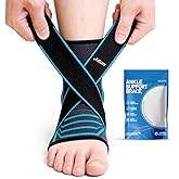 AMITOFO Ankle Brace Plantar Fasciitis Relief, Adjustable Strap Men Women | Achilles Tendonitis &amp; Compression Wrap, Breathable Nylon, Sports &amp; Daily Recovery Support