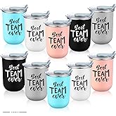 Reallnaive 10 Pcs Team Thank You Gifts for Employee, Double Walled Stainless Steel Coffee Mug Appreciation Inspirational Gifts Bulk for Staff Teammate Coworkers Teacher (Team,Neutral)