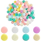200 Pieces Pom Poms Balls for Crafts, 0.6 Inch Pompom Ball, Multicolor Fuzzy Ball for Crafts, Fuzzy Pompom Puff Balls for DIY Arts, Craft Making Decorations Projects, Home Party Decorations