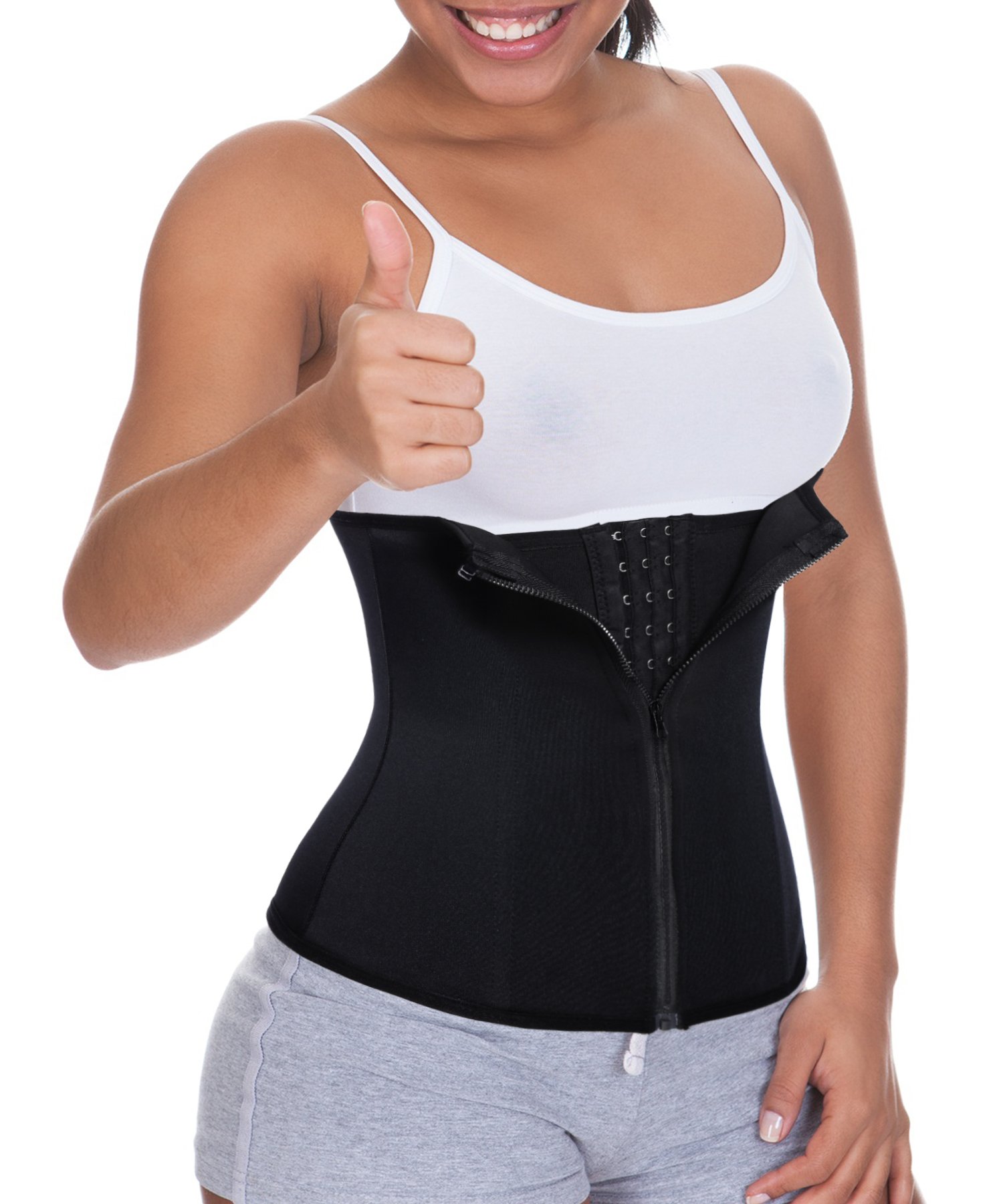 Women Waist Trainer Corset Cincher Zipper Body Shaper Girdle Top Tummy  Underwear Shapewear Workout Shirt
