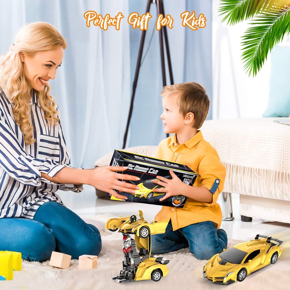 Desuccus Remote Control Car, Transform Robot RC Car for Kids, 2.4Ghz 1:18 Scale Model Racing Car with One-Button Deformation, 360°Drifting, Transforming Robot Car Toy Gift for Boys and Girls: Toys & Games