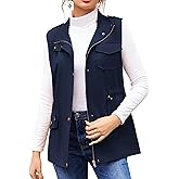 Beyove Womens Lightweight Sleeveless Military Anorak Cargo Vest No Hood