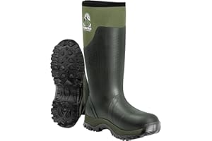 TerraTrax Men's Waterproof Rubber Hunting and Rain Boots – Insulated 6mm Neoprene Outdoor Work Rain Boots for Hunting, Gardening, Farming, Fishing
