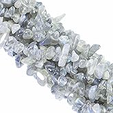 260pcs Natural Labradorite Crystal Beads Chips 5mm to 8mm Irregular Gemstone Beads with Holes DIY for Bracelet Necklace Earrings Jewellery Making Craft 32 inch