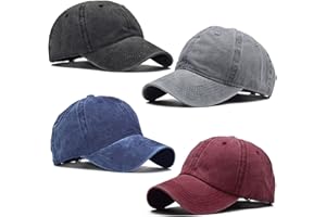 BEIEVERLUCK 4 Pieces Toddler Baseball Hat Kid Baseball Cap Washed Cotton Adjustable Caps Hats for Boys Girls