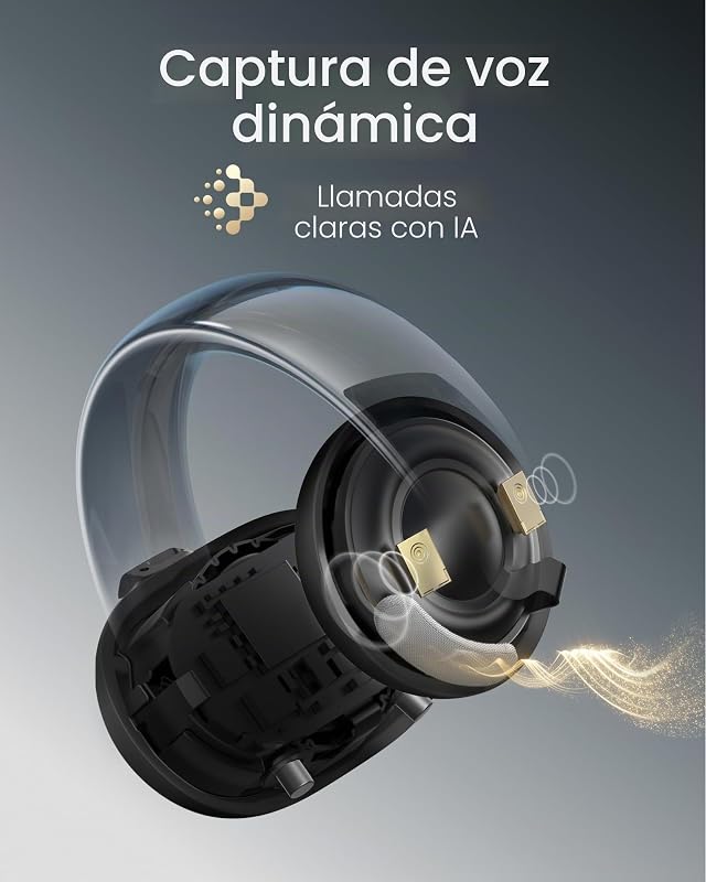AeroClip Soundcore da Anker, Auscultadores de Ouvido Abertos, Conforto de Adaptação, Chamadas Claras com 4 Microfones AI, Ajuste Estável, Altifalantes de 12 mm para Som Claro, Forma de Anel Aberto