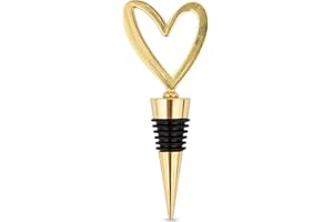 Weddingstar Heart-Shaped Wine Stopper, Wine Stopper Cute Gold Metal Alloy Wine Bottle Stopper With Rubber Seal, Wine Bottle S