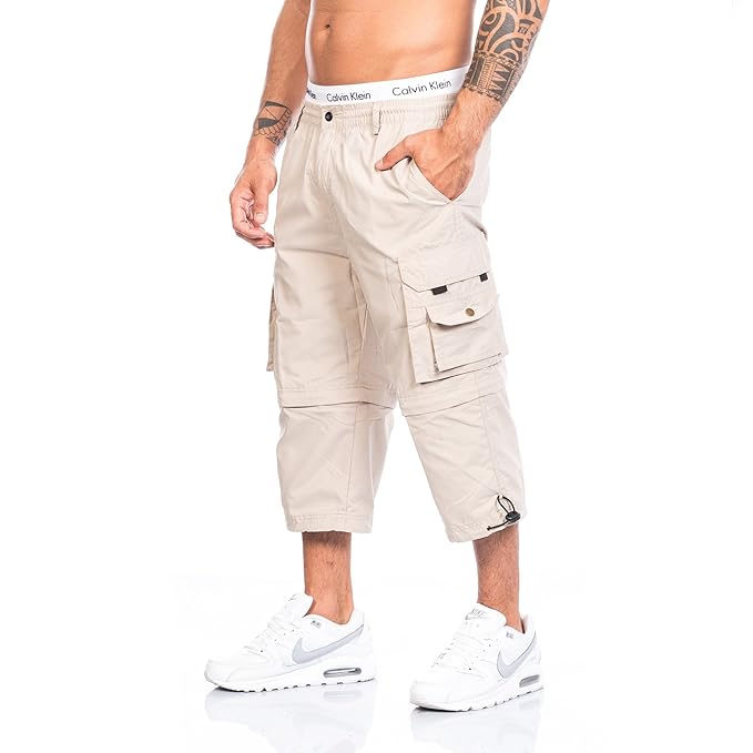 Herren Shorts Freemen Bermuda Cargo Capri Kurze Hose Vintage Short Casual 3/4