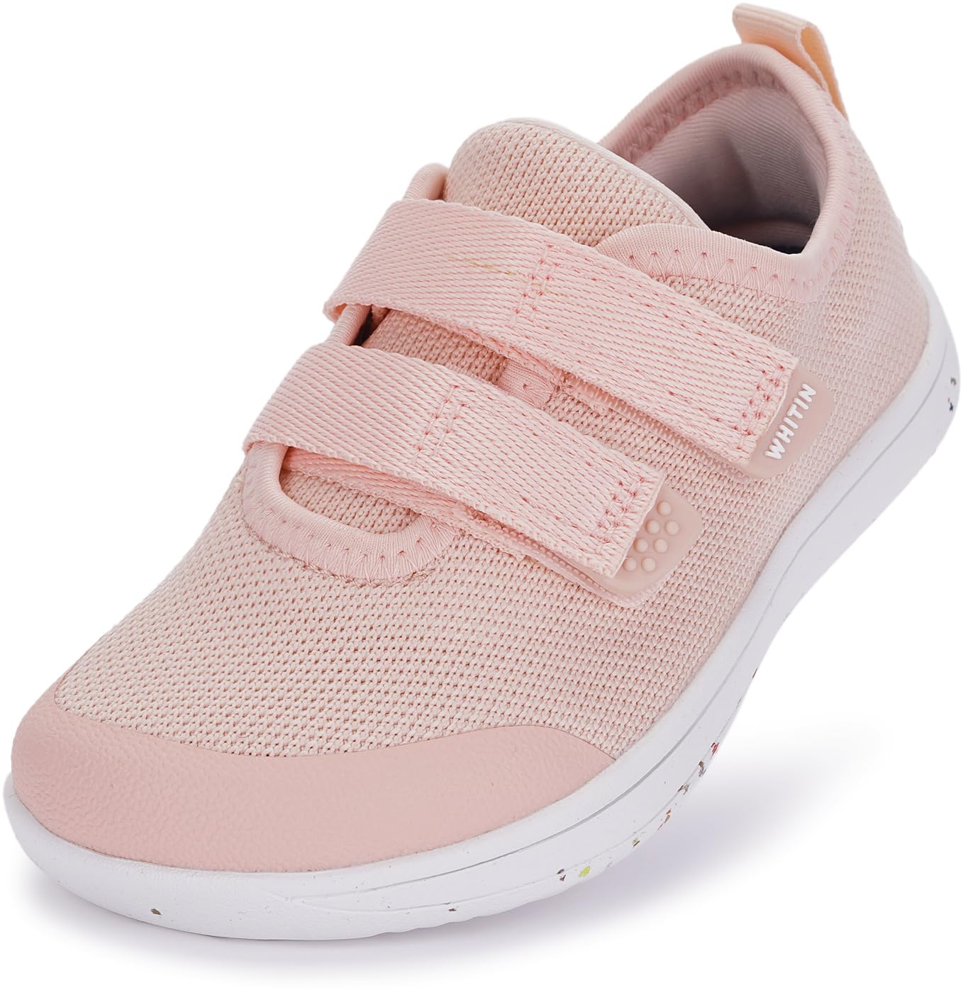 Photo 1 of WHITIN Shoes for Toddler Kids Minimalist Zero Drop Wide Barefoot for Boys Girls Size 8 Fashion Tennis Walking Running Sneakers Lightweight Light Pink 25