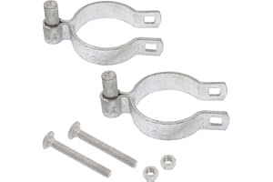 PLUM FITTINGS Pressed Steel Chain Link Fence Post Hinge w/Bolt 3" [2 7/8" OD] x 5/8" | Heavy Duty Hinges | (Pack of 2)