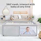 BEJOY Baby Playpen 125cm Safety Foam Mesh Door Anti-Slip Round Door view 5