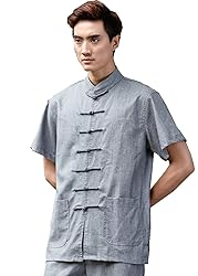 Shanghai Story Linen Kung Fu Top Short Sleeve Tai
