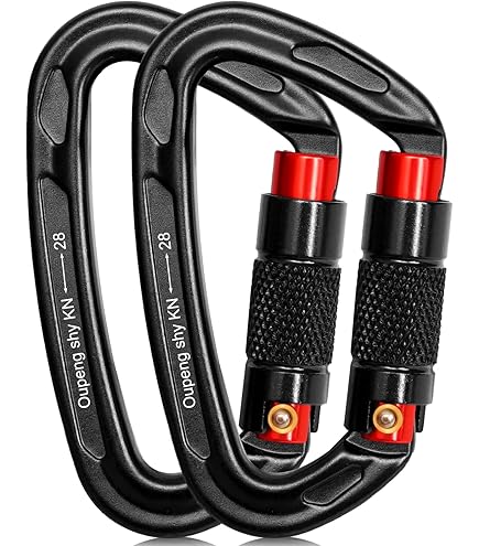 クライナー　40本 Amazon.com: Auto Locking Carabiner Clips - 28KN (6172lbs