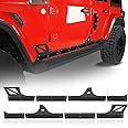 Hooke Road for Jeep Rocker Panel Guards Body Armor Cladding Skid Plate Slider for Jeep Wrangler JL Unlimited 4-Door 2018 2019 2020 2021 2022 2023 2024 2025