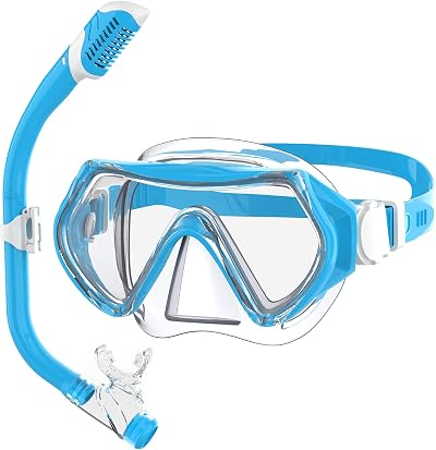 Findway Kids Snorkel Mask 180° View Anti Fog No Leak Diving Goggle 5-16