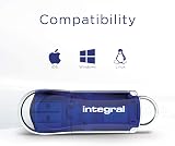 Integral 8GB USB Memory 2.0 Flash Drive Courier Blue Keyring Cap view 3