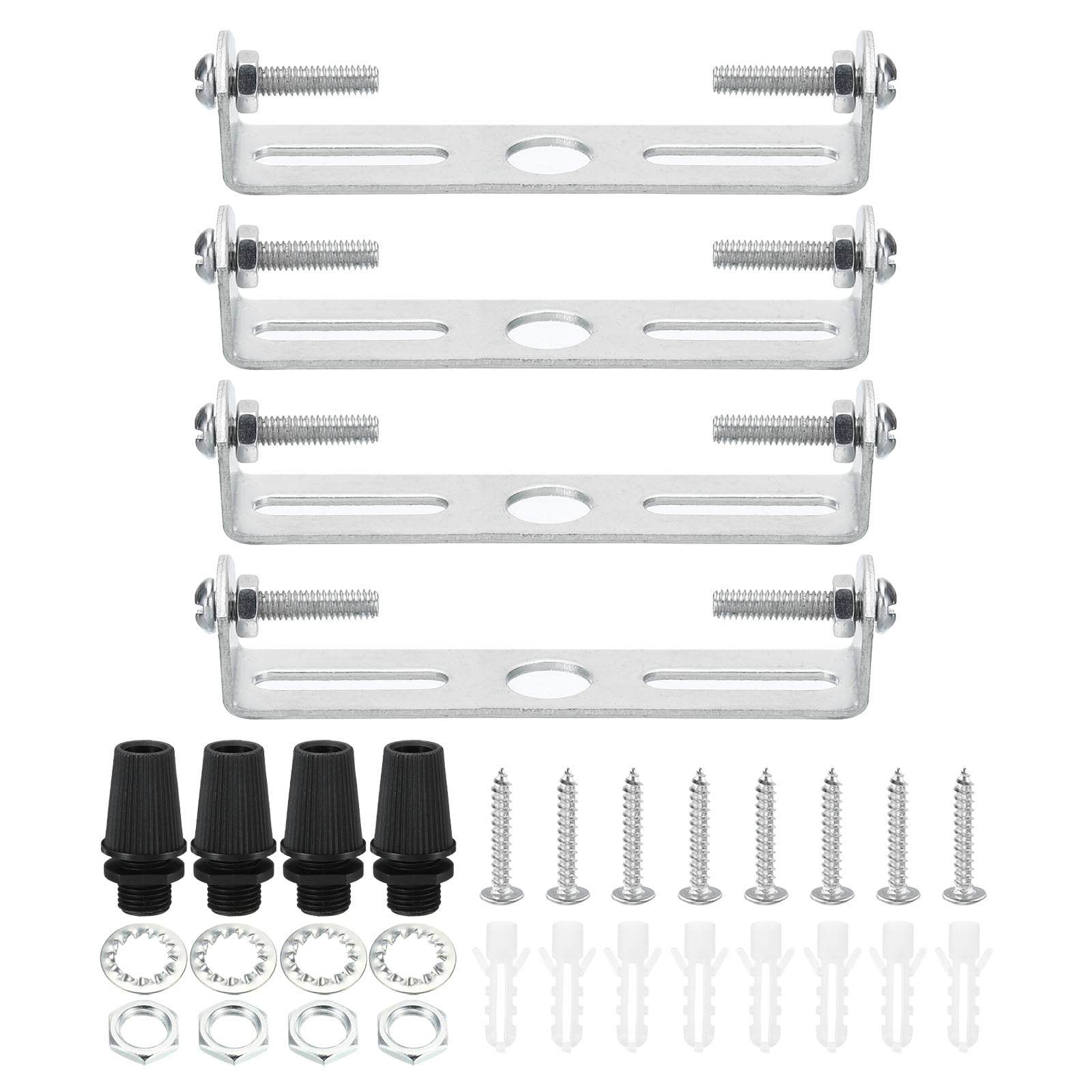 PATIKIL 80mm Ceiling Light Plate Kit, 4 Set Light Fixture Mounting Bracket Plate Steel Crossbar for Home Office Pendant Wall Light, with Screw Washer Nut