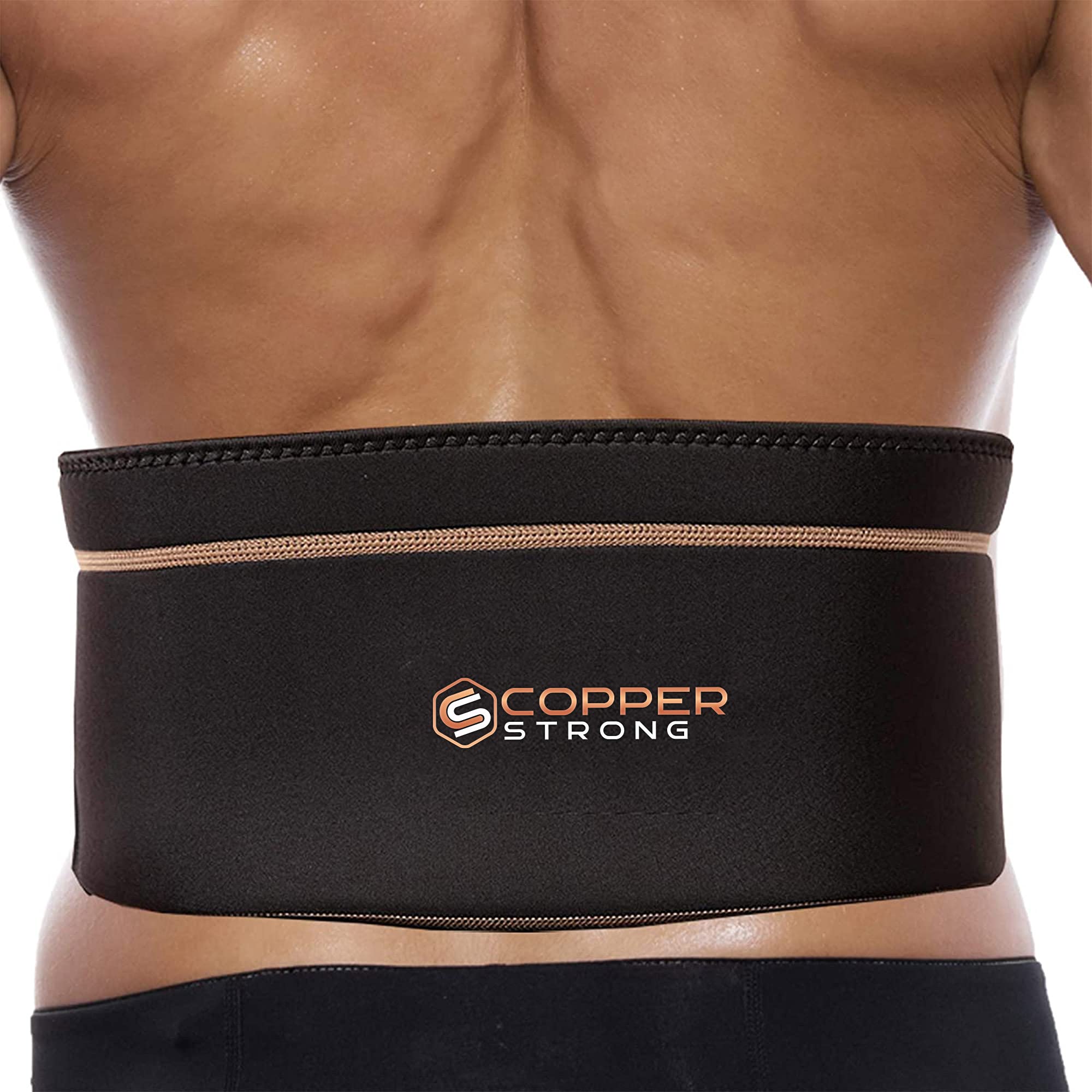 Copper Strong Back Support Brace – Highest Copper Infused Back Braces for Lower Back Pain Relief. Lumbar Waist Support Wrap – Fit for Men & Women (Small/Medium)