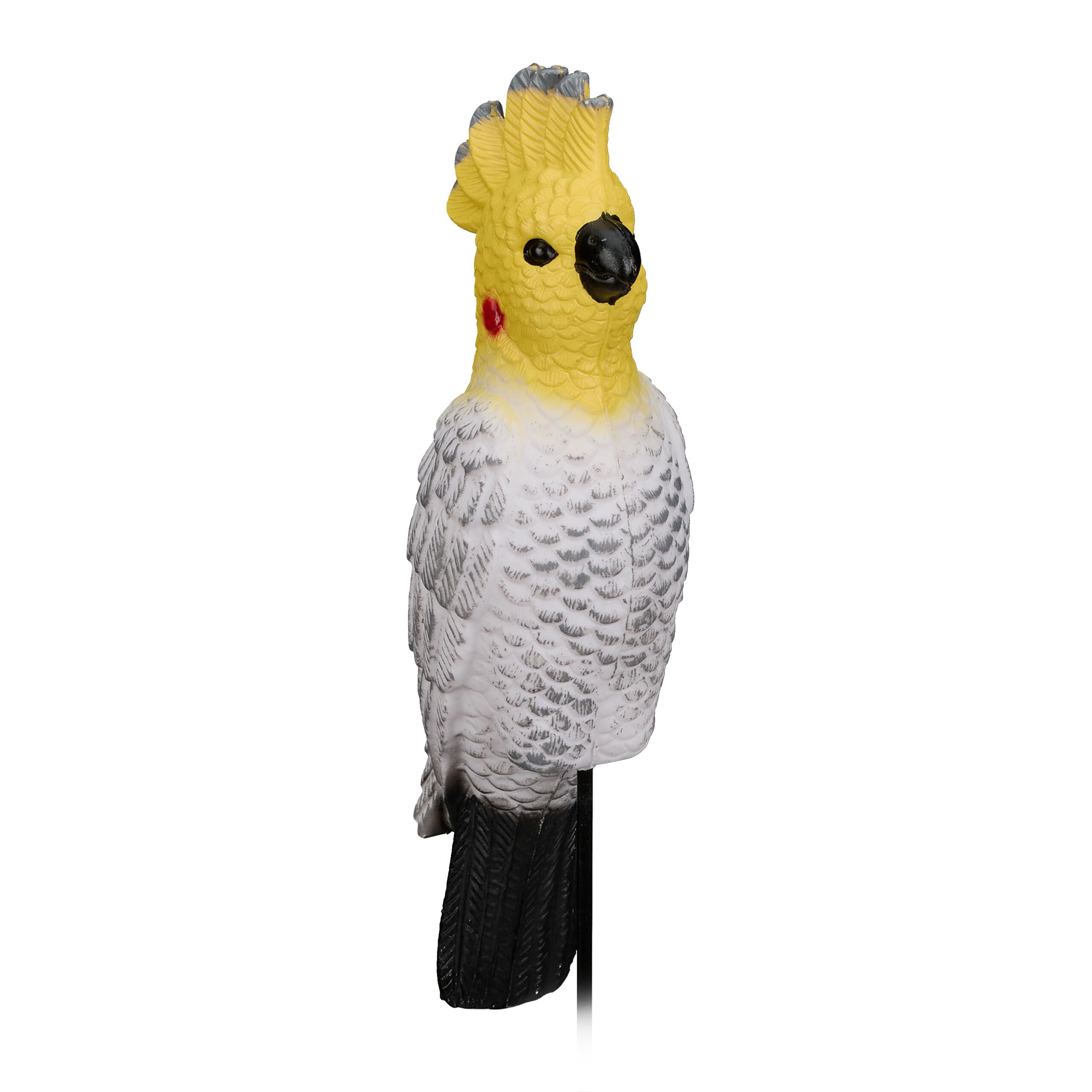 Relaxdays Garden Figurine Bird, Parrot, HxWxD: 51 x 7 x 8 cm, Standing, Plastic, Weatherproof Decoration, Black/Brown, 52 x 7 x 8 cm
