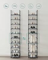 SONGMICS 10-Tier Shoe Rack 33 x 33 x 173 cm Grey LSR110G01 view 3