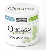 Ongaro Beauty Organic Face Moisturizer - Hydrating Face Cream, Probiotic Moisturizer with Aloe Vera, Vitamin A, C & E - Hyaluronic Acid, Face Lotion for All Skin Types - Nourishes Skin - 2 fl. Oz