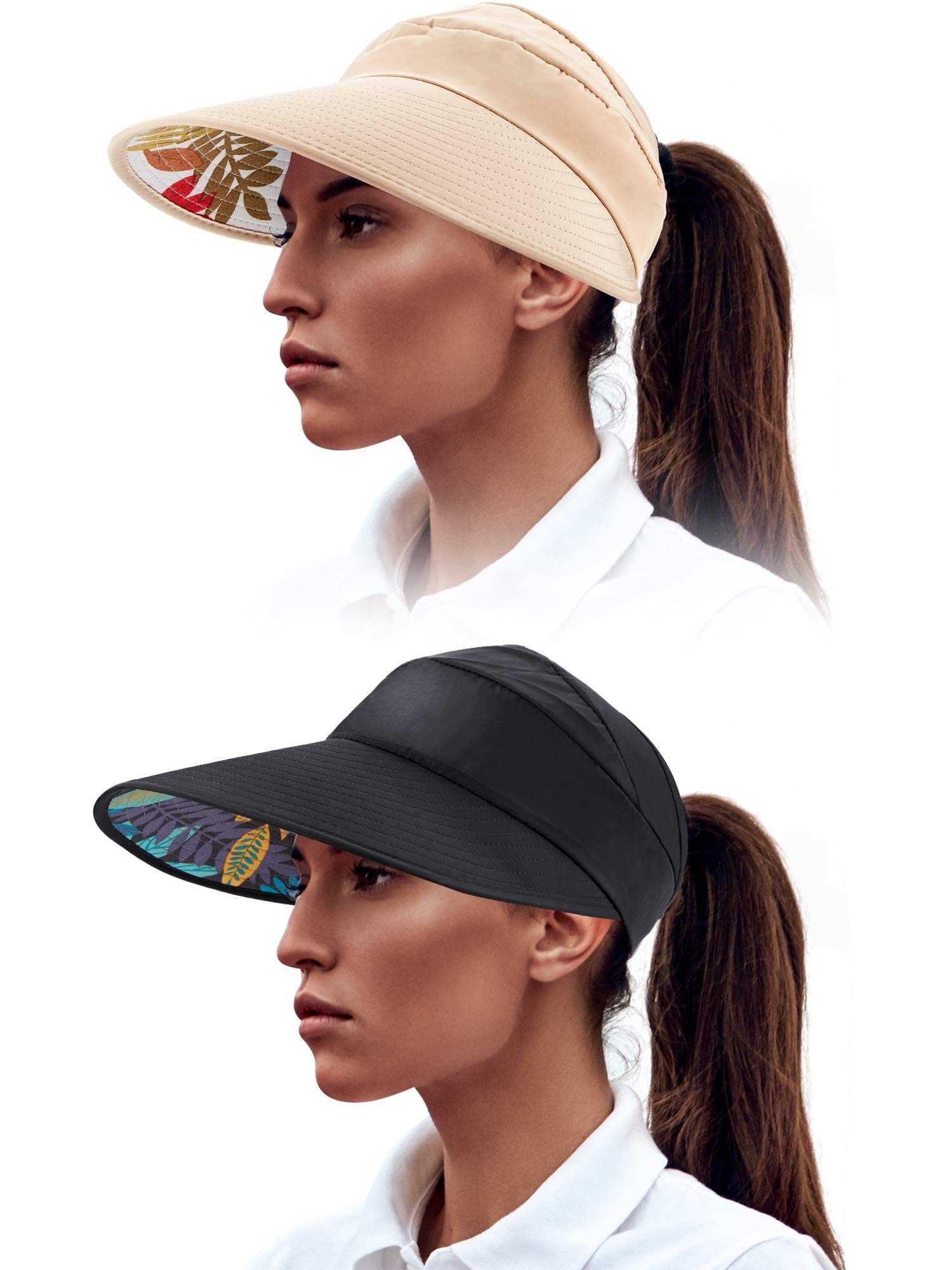 Photo 1 of Sun Visor Hat UV Protection Cap Summer Wide Brim Beach Hat for Women Multicoloured
