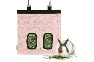 PACKSTAR Rabbit Hay Feeder Bag, Guinea Pig Hay Feeder,Bunny Hay Bag, 600D Oxford Cloth Fabric Pet Hay Hanging Feeder Storage for Rabbit, Small Animal.