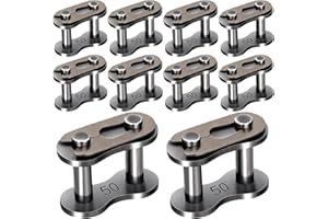 SmallCat 10 Pack #50 Roller Chain Connecting Link, Carbon Steel Heavy Duty Industrial Chain Links, Master Connector Link for Motorcycles Bikes Agricultural Machine Snow Remover