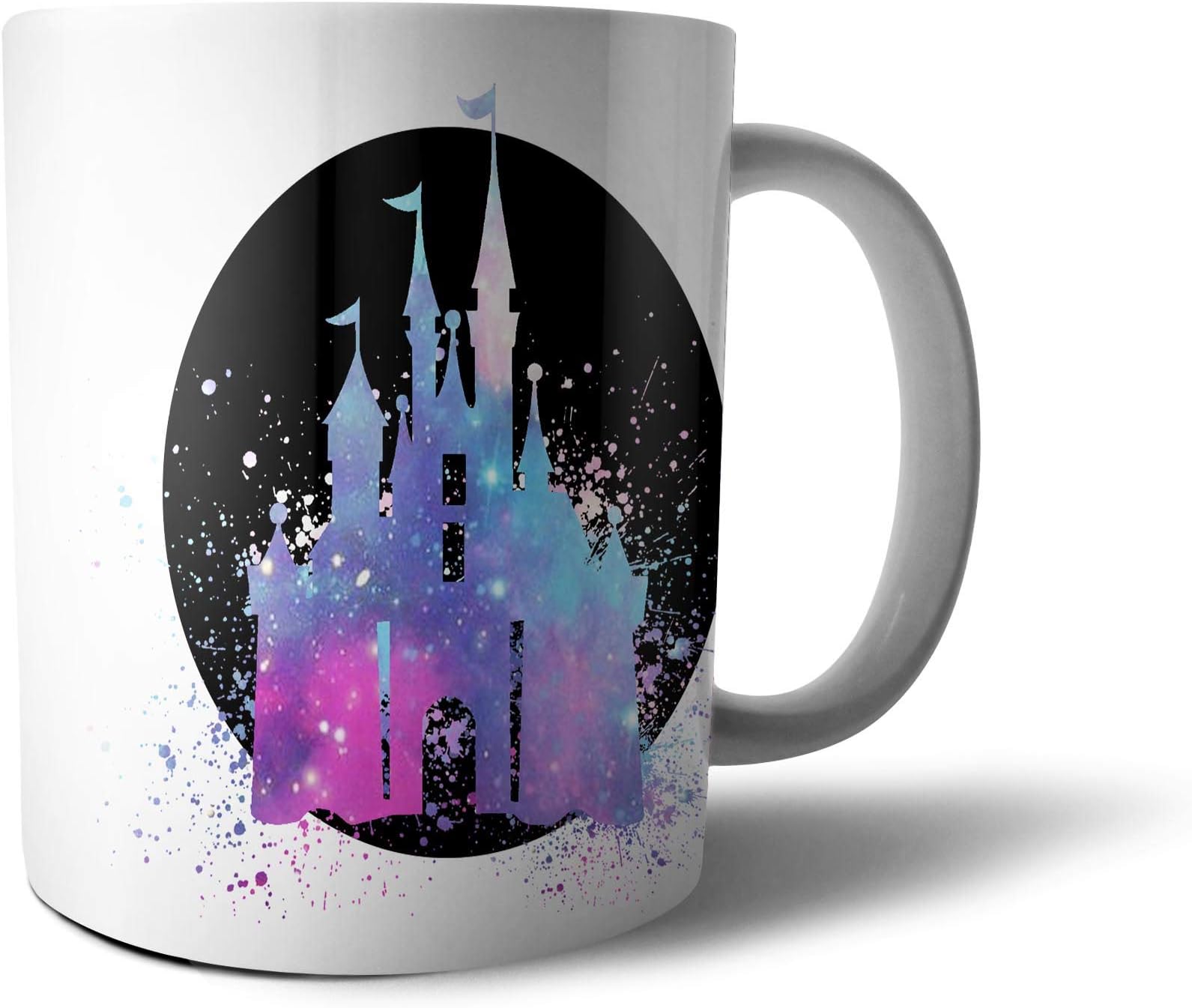 Personalised Name Initials Disney Castle Watercolor 10 oz Tea Coffee Mug Cup MugAT01P (10 OZ, Design 10)