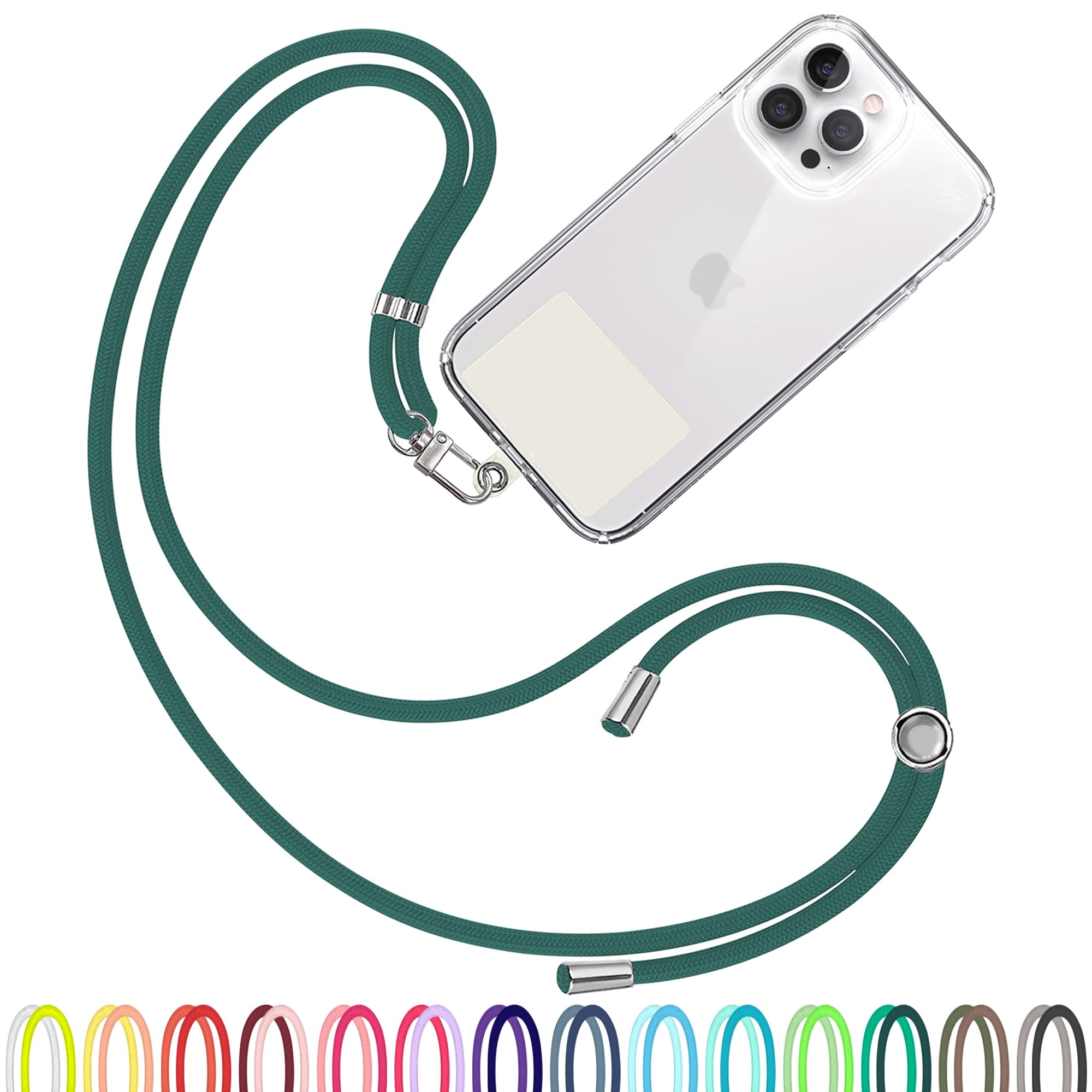 TBOC Cell Phone Lanyard [Dark Green] - Comfortable Universal Smartphone Lanyard - Easy to Use Neck Phone Holder [White Ice Patch] - Adjustable Length Phone Strap Crossbody - Fits All Mobile Phones