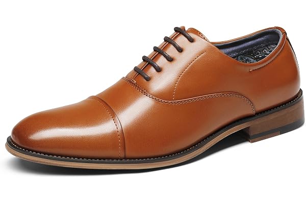 Bruno Marc Men's Dress Shoes Formal Oxfords | Wide Width,Cap Toe,Lace Up,Business Work,Wedding,Formal,Office,Durable Outsole,