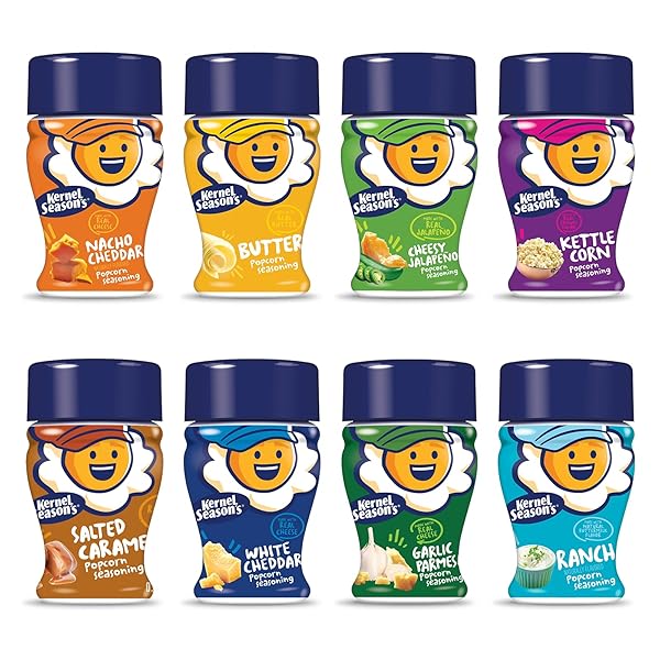 KERNEL SEASON’S POPCORN SEASONING MINI JARS VARIETY PACK, 0.9 OUNCE (PACK OF 8)
