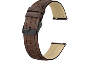 BISONSTRAP Extra Long Watch Bands 18mm 20mm 22mm 24mm, Leather Watch Straps for Men, XL Replacement Strap for Large Wrists
