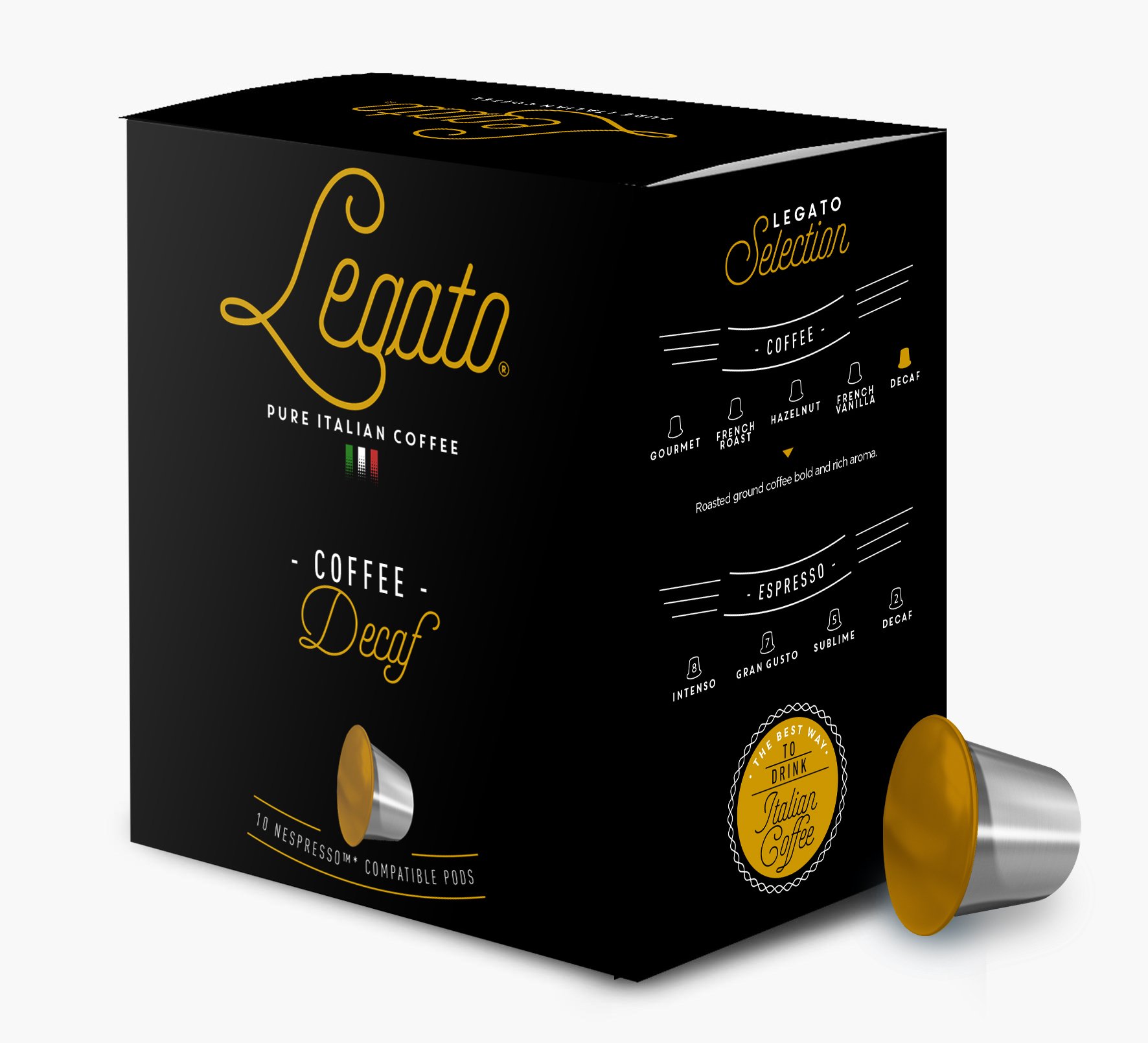 Legato Coffee Capsules Nespresso Compatible (Decaf) Decaf