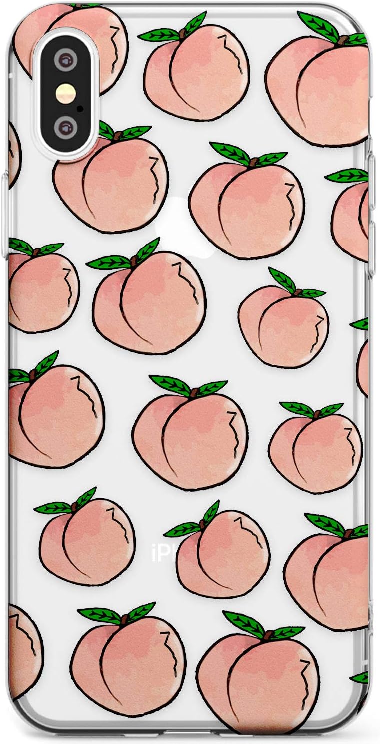Life's A Peach Slim Phone Case for iPhone XR TPU Protective Light Strong Cover with Patterns Cute Fruity Pattern Summer