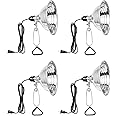 Simple Deluxe Clamp Lamp Light with 8.5 Inch Adjustable Aluminum Reflector and 6 Feet Cord, up to 150W E26 Socket (no Bulb Included), Silver and Black, 4 Pack