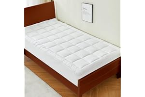 GOONIK Twin XL Mattress Pad Cover for College Dorm Room Essentials, Back to School Pillow Top Cooling Mattress Topper for Twin Extra Long Bed with 6-21 inches Deep Pocket, 39x80 Inches, White