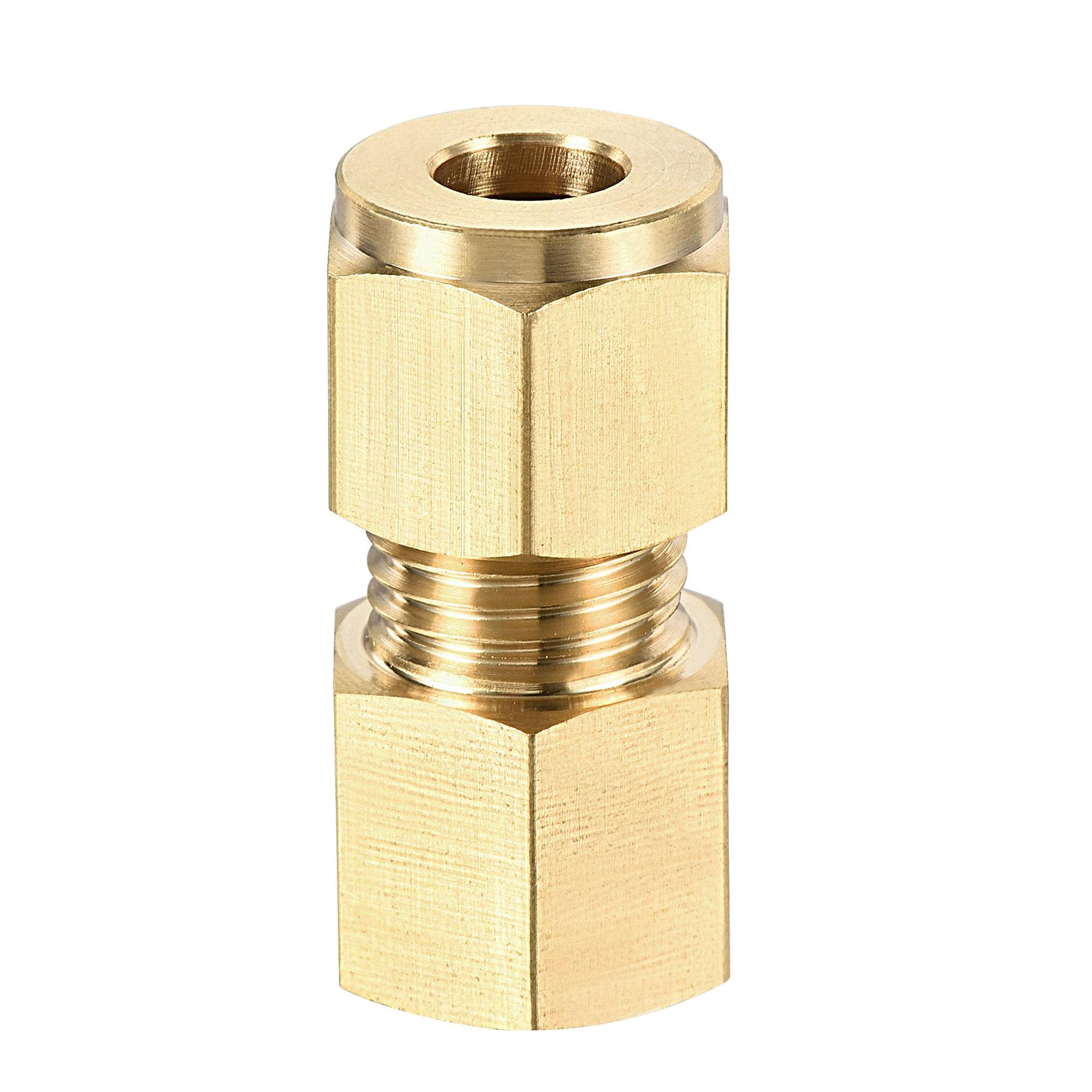 sourcing map Compression Tube Fitting G1/4 Female Thread x 8mm Tube OD Straight Coupling Adapter Brass