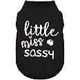 Paiaite Dog Clothes Fashionable Sleeveless Pet Vest: 'Little Miss Sassy' Printed Cotton Dog Shirt, Ideal for Small, Medium, and Large Breeds, Ensuring Comfort and Breathability Black XL