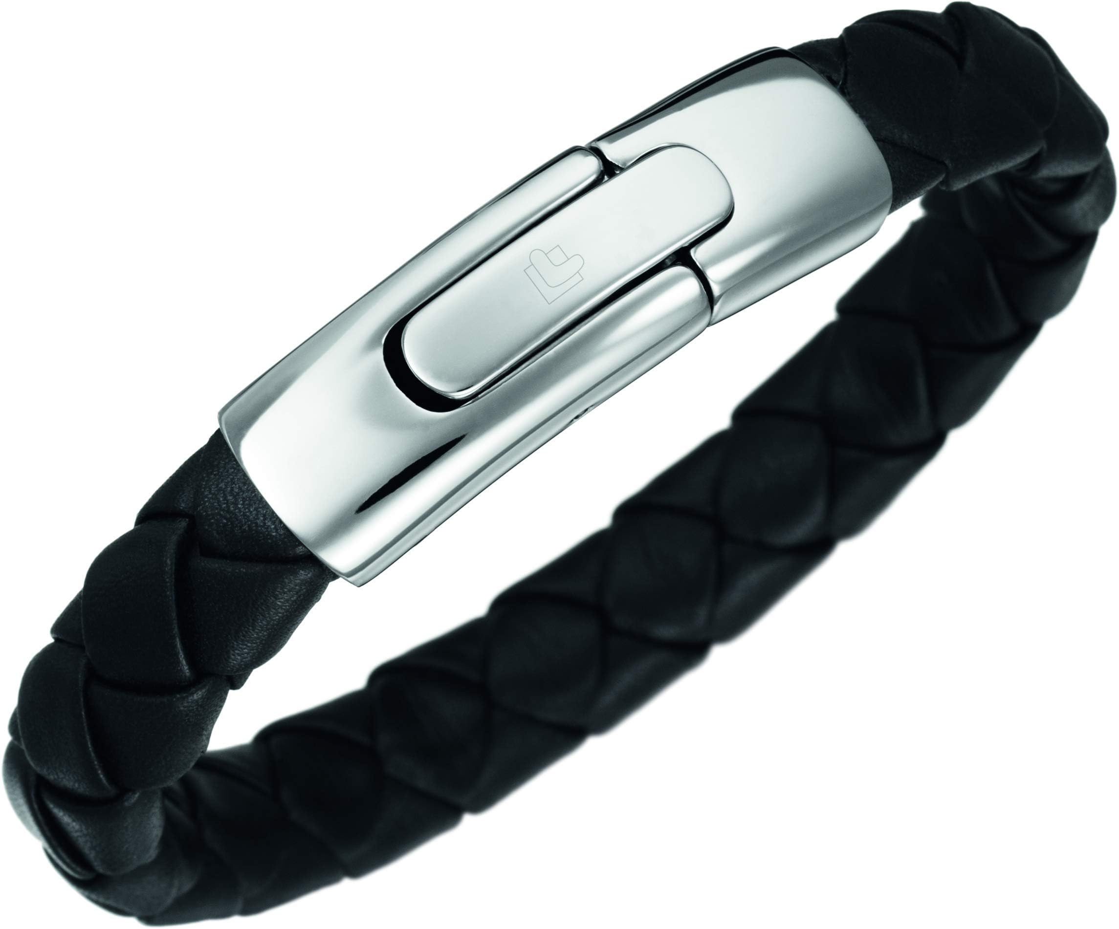 Lunavit Nexus Leather-Bracelet, Power Magnetic Jewellry with polished Stainless Steel Clasp, 1 Pure Germanium Stone Ge32, 1 Magnet 2000 Gauss