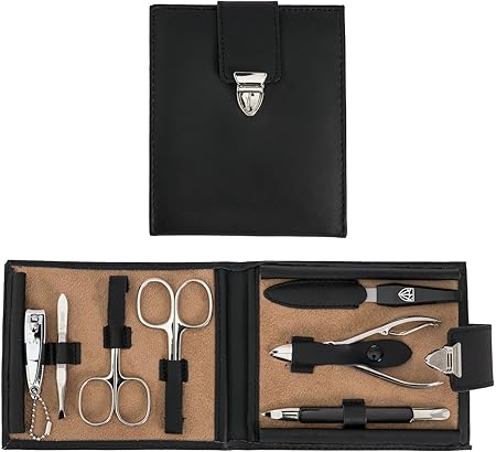 DREI SCHWERTER Solingen Germany Nagelpflegeset'Perugia' 7-tlg. Maniküre Pediküre Reise Etui Set Nagelset Nagelnecessaire, Sta